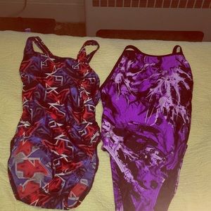 Two Speedo One Piece swim suits
